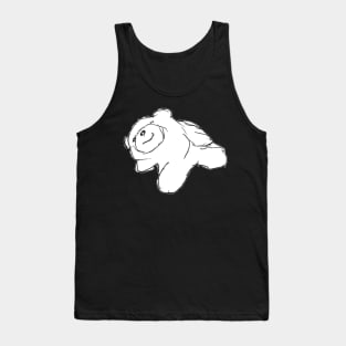 Relaxing Smiley Teddy Bear Sketch Tank Top